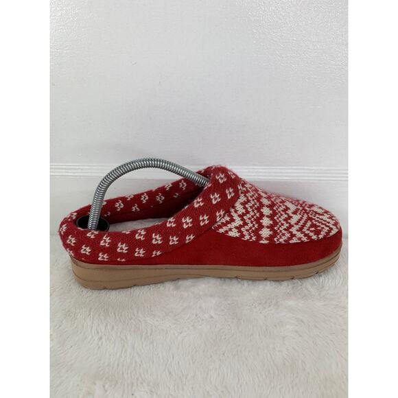 Dearfoams Women’s Clog Slippers Red White Size 9–10 Comfort Indoor Shoes - Picture 5 of 9